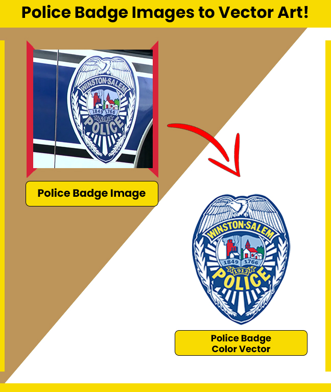 police badge image to vector 02