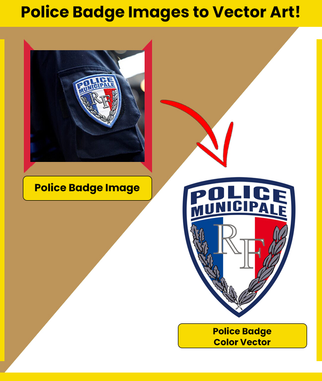 police badge image to vector 03