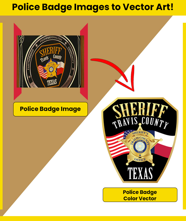 police badge image to vector 04